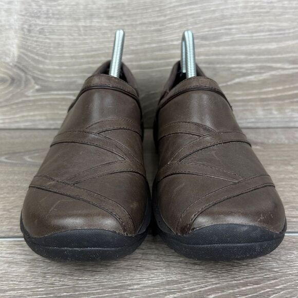 Merrell Encore Eclipse Women’s Size 8 Smooth Bug Brown Leather Slip On Shoes - Picture 2 of 11